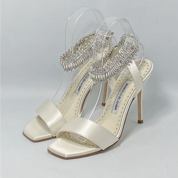 Manolo Blahnik Parinasan 105 Embellished Sandals size 37 - Picture 4 of 12